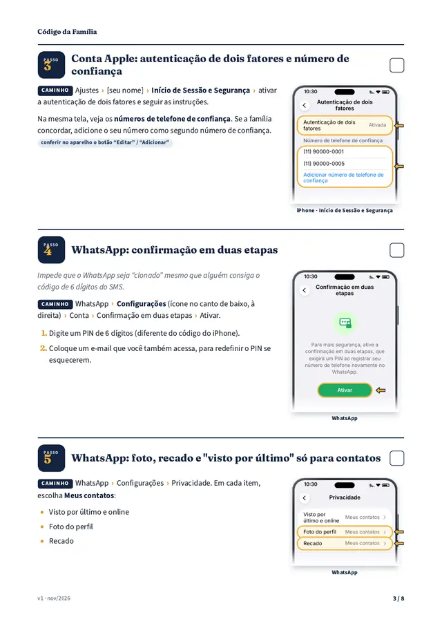 Página do kit: Checklist do iPhone