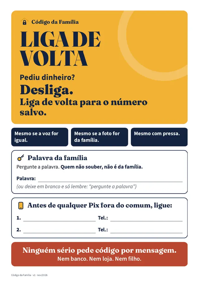 Página do kit: Cartão de geladeira, frente